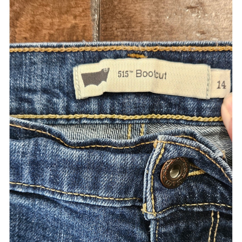 Western Levis 515 Bootcut Jeans Womens 14 Mid Rise Denim medium wash Pants - Picture 3 of 7